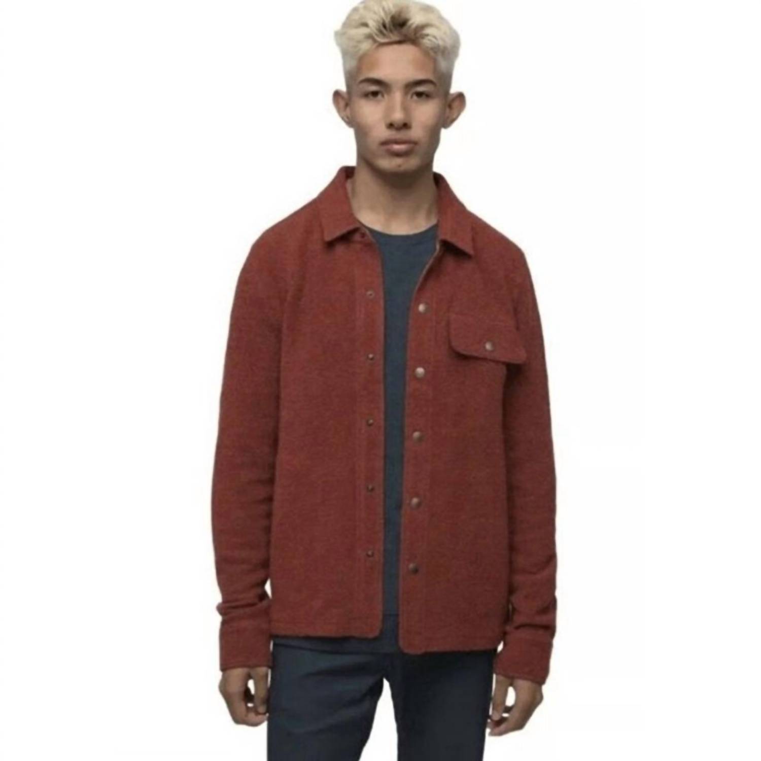 New Prana Incrediwool Overshirt In Rust